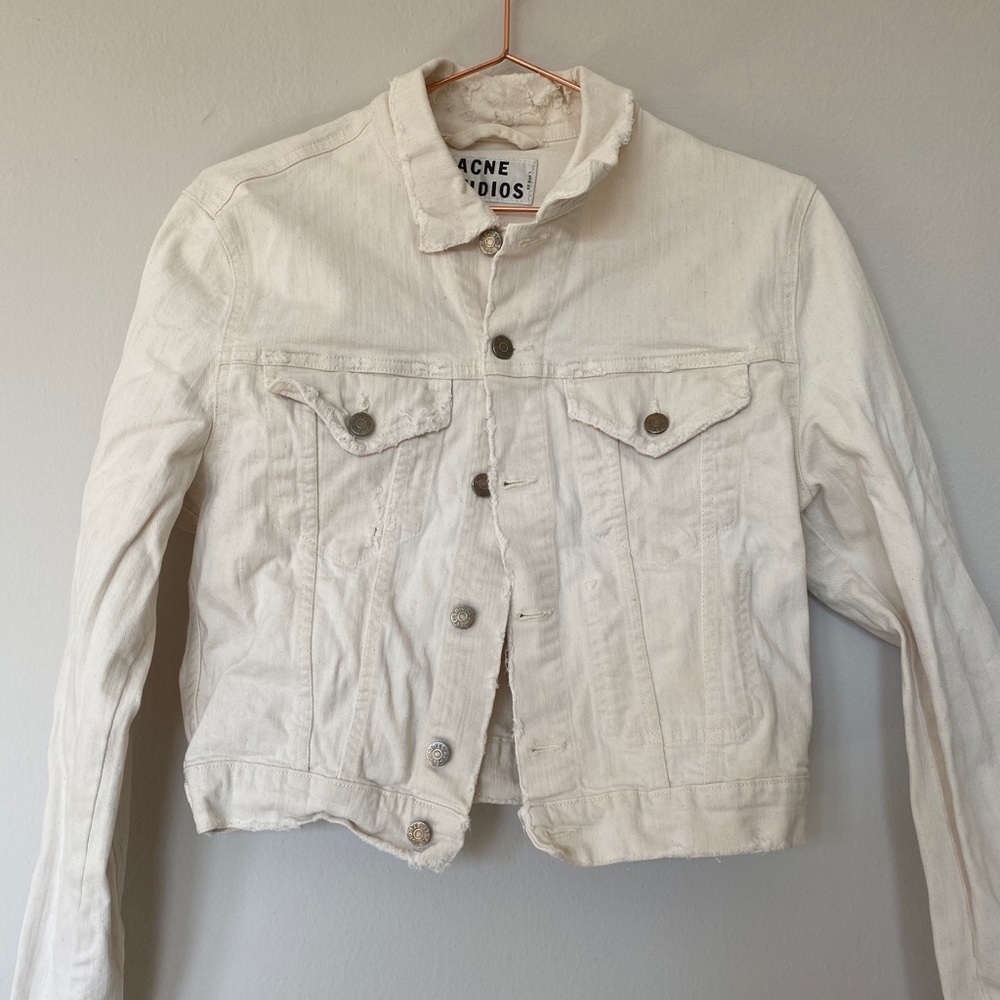 ACNE cropped cream denim jacket